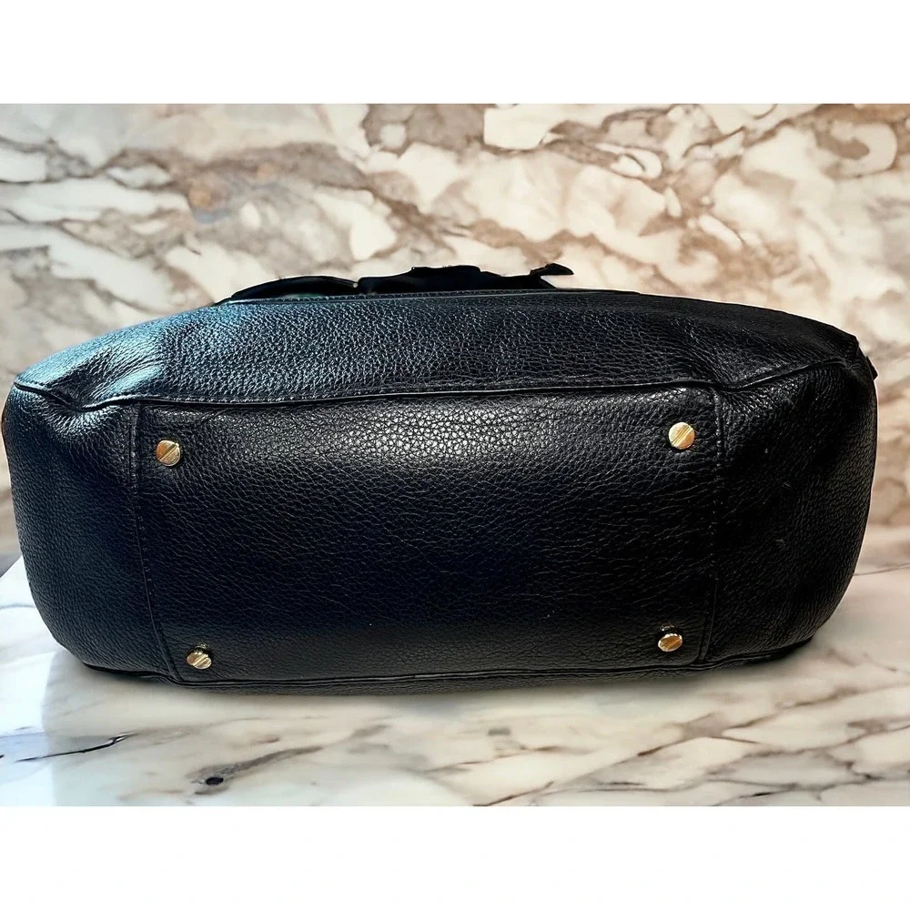 Tory Burch Black Leather Amanda Classic Hobo Shoulder Bag